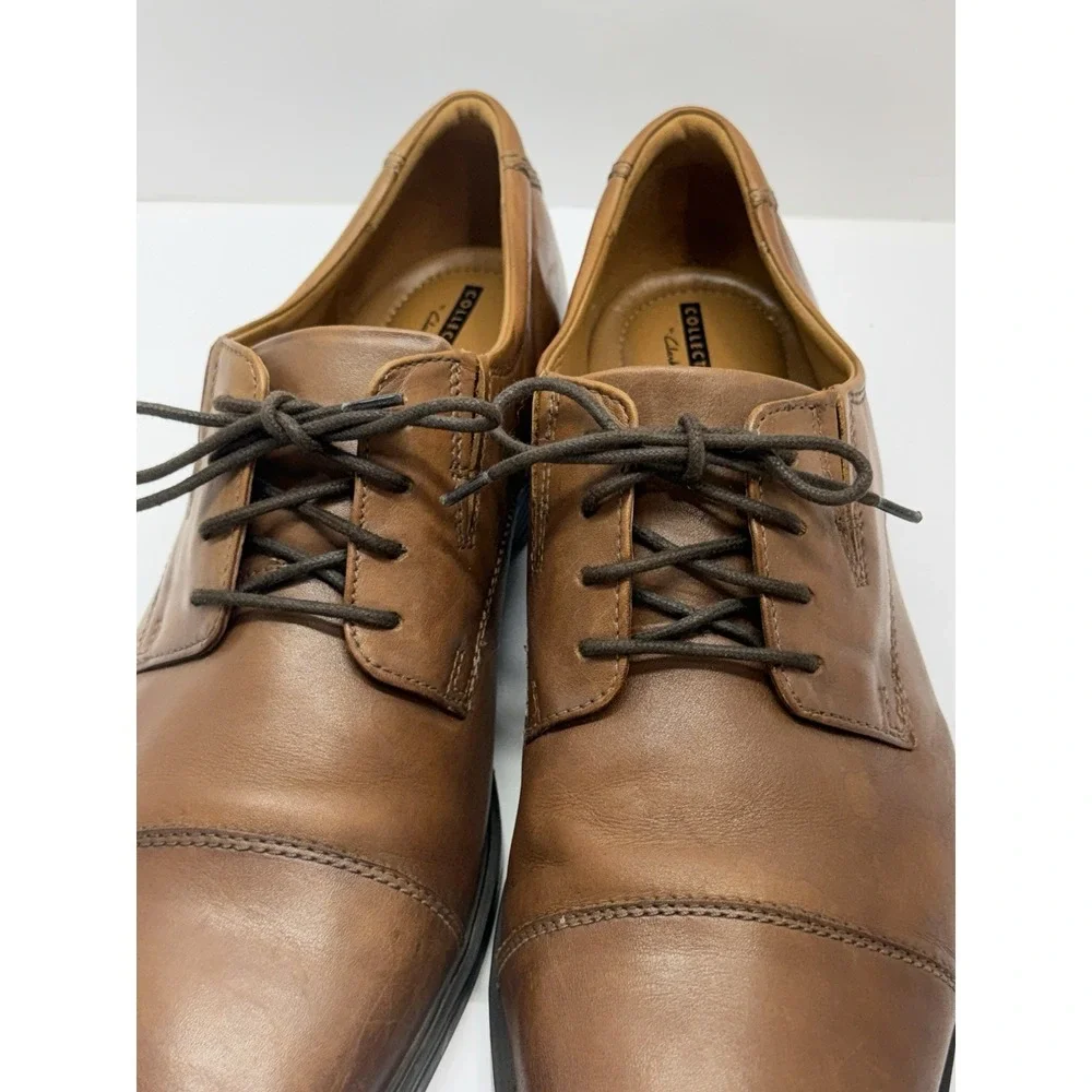 Clarks Men's Tilden Cap Oxford 12W Flat Brown Office Formal Leather Comfort Lace